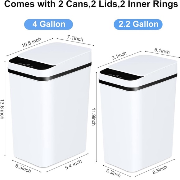 2 pack Touchless Trash cans - Picture 4 of 7